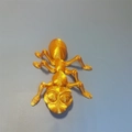 Articulated 3D printed ant figure in silk orange finish with movable joints - Ant / Silk Orange