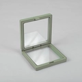 Square bean paste green PE film floating jewelry box with transparent suspension design - Fruit Green; 7*7*2