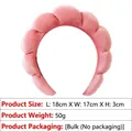 Pink plush cloud sponge headband for washing face with petal shape and soft velvet finish - 3# Watermelon Red Style