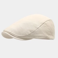 Gorra plana beige con textura tejida de estilo retro británico para hombre y mujer a la moda - Beige