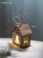 Maison de Noël en bois lumineuse avec LED chaude et hauteur de 7 cm pour déco - Mini Sapin de Noël