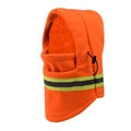 Détail d'une cagoule en polaire orange fluo avec bande réfléchissante et cordon de serrage - Style à Bandes Réfléchissantes 2 / Orange Fluorescent