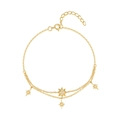 Minimalist S925 sterling silver double-layer bracelet with sparkling octagonal star charms - 925 Silver / Gold-Geometric Octagram Zircon