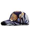 Modieuze donkerblauwe hiphop-baseballpet met tropische bladprint voor heren en dames - Tropische Plantenbladeren Afdrukken(04)