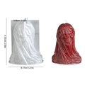 Stampo in silicone teschio velato per candele Halloween con trama dettagliata - Tristo Mietitore con Velo / Bianco (Stampo in silicone)
