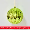 Green 12cm diamond-cut Christmas hanging ornament with gold cap and metallic finish - Green Irregular Sphere (12*12cm)