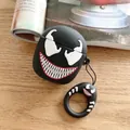 Cartoon Venom silicone case for AirPods with matching ring strap and red toothy smile - Venom + Ring / AirPods 1/2 Gen