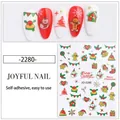 Close-up of Christmas nail stickers with snowman and gingerbread man designs - JO-2280 Snowman & Gingerbread Man