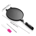 Black non-stick egg roll maker set with silicone brush and stainless steel rod - 22cm Egg Roll Maker + Roller + Oil Brush