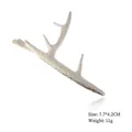 Silver deer antler hair clip 7.7x4.2cm bionic texture minimalist duckbill side barrette - Style 8 Matte Silver
