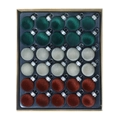 Set di 30 palline di Natale in velluto da 3cm in verde scuro, argento e marrone rossiccio - 30 pezzi / Verde Scuro+Grigio+Marrone Rossastro