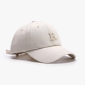 Beige baseball cap with letter R patch and adjustable strap for women and men - Beige
