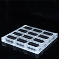Transparent acrylic jewelry display stand with black velvet slots for rings storage - 12 Slots Brushed Base Black Velvet 12*12CM