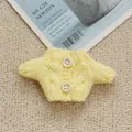Mini yellow knitted sweater with white buttons for Labubu dolls and plush pendants - Light Yellow (Button) Sweater
