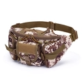 Tactical brown digital camouflage outdoor waist bag with multi-pocket design and nylon belt - One Size / Desert Digital Camouflage