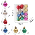 12-pack of 3cm multi-colored Christmas balls with textured finish in various vibrant colors - Bead Curtain Style (3AD12-6H) / 12 Pieces/Pack (3cm)