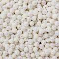 Macro shot of 8-12mm luminous cream round beads with iridescent pearl finish for DIY jewelry - 07-White / 8mm (sold Per Piece)