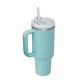 Teal 40oz stainless steel tumbler with ergonomic handle, lid and reusable straw - Second Generation 40oz Lake Blue / 40oz