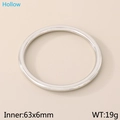 Polished silver hollow titanium steel bangle in 63x6mm size with a minimalist design - Inner 63x6mm / Steel Color (KB191581-GC)