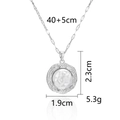 Silver butterfly moon pendant necklace with detailed dimensions and weight specifications - Silver Round Mother of Pearl Necklace