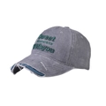 Vintage grey washed baseball cap with green Sweet Moments embroidery and distressed brim - Adjustable / Gray