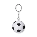 Mini-Fußball-Schlüsselanhänger mit klassischem schwarz-weißem PU-Schaumball am Metallring - Großer Fußball-schwarz