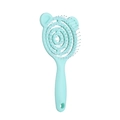 Light blue bear-shaped vented hairbrush for women with ergonomic plastic handle - Bear Style / Bear Green