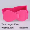 Women's wide elastic rose red waist belt with bow decoration, 85cm length and 5.8cm width - 85cm Extended / Rose Red