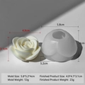 DIY rose flower silicone mold for candles and plaster crafts with dimensions for DIY projects - Rose Style (J-5245)