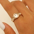 Adjustable golden watch-shaped ring with minimalist dial and textured strap band - Regular (5475) / Gold