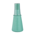 Green 60ml silicone oil bottle with integrated brush head and measurement markings - Solid Green