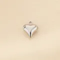 Ciondolo a cuore in acciaio inossidabile argento con asola di 11x9mm - Cuore Argenteo 11x9mm(KLJ10070-Z)
