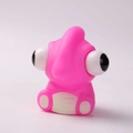 Squeeze toy in bright rose pink with popping eyes and soft silicone texture for kids - Pop Out Eyes Parasaurolophus