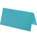 Foldable teal pearl paper place card for wedding guest seating on white background - Tiffany Blue