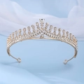 Elegant gold bridal tiara with clear rhinestones for princess style weddings - Style 6: Crown Decor Hair Clip / Gold