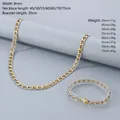 Minimalist 8mm two-tone stainless steel paperclip chain necklace for women - Bracelet 20cm / 8mm Dotted Two-tone