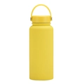 Matte bright yellow 1L stainless steel vacuum insulated sports water bottle with handle - Lemon Yellow