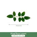 Artificial rose leaf spray with 8 green leaves for floral arrangements, 16cm length - 8-Ear Rose Leaf (16cm)