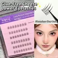 Self-adhesive cross design cluster lower eyelashes for a natural and lightweight eye look - Glue-free Cheese Lower Lashes