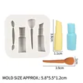 Stampo in silicone per forme trucco fai-da-te come rossetto e pennelli con misure - Grigio
