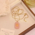 Pendentif arbre de vie en cristal naturel avec chaîne serpent dorée pour femme - Quartz Rose (4# Quartz Rose)