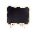 Mini desktop PVC chalkboard with vintage wooden frame and easel stand for parties - Wavy Edge Shape