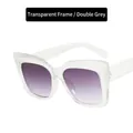 Occhiali da sole cat-eye con montatura trasparente e lenti grigie sfumate - Montatura Trasparente Grigio Sfumato