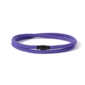 Double-layered purple woven rope couple bracelet with black magnetic metal clasp - Purple