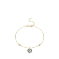 Luxurious gold-plated S925 silver Evil Eye bracelet featuring blue and white crystals - Gold Plated 925 Silver / Gold