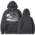 Dark grey retirement hoodie with It's 5 O'clock Everywhere print front and back - Dark Gray