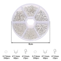 DIY jewelry making kit with silver lobster clasps and jump rings in a 8cm storage box - Silver (570Pcs Set)