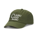 Casquette de baseball en coton vert olive avec broderie CLASIC AND BASIC blanche - Vert Militaire