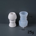 Gourd shaped silicone candle mold with white resin base and product dimensions - Style 2 Geometric Candlestick