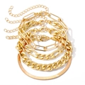 Set bracciali multistrato dorati con catena a serpente, maglie cubane e design a graffetta - Catena Multistrato Oro